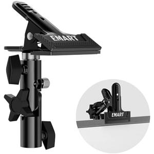 EMART Photography Reflector Holder, Photo Video Studio 5/8" Heavy Duty Metal Clamp Attachment, Light Stand Clip Mount with Umbrella Hole for Backdrop, Diffuser, Lighting