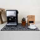 SUEH DESIGN Dish Drying Mat, Absorbent Coffee Mat 19.6 x 11.8 in Quick Dry Drying Mats Large Coffee Mat for Coffee Bar Kitchen Countertop, Black