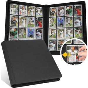 PU Card Binder - 16 Pocket, Premium Holder Folders for 1000+ Cards, Double Sided Pocket Album for MTG, TCG (Black)
