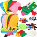 WATINC 6Pcs Hand Puppet Making Kit, Art Craft Felt Sock Puppet Toys, Creative DIY Make Your Own Pompoms Wiggle Googly Eyes Storytelling Role Play Party Supplies Gift for Girls Boys (Animals)