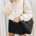 ZESICA Women's Winter Warm Long Sleeve Zip Up Drawstring Baggy Cropped Puffer Down Jacket Coat Outerwear (Beige, L)