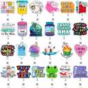 Feifeiya 24 Pcs Funny Badge Reel Nurse Cute Retractable Name ID Clip Badge Holder for Doctor Student Medical Assistant Coworker Work Accessories Bulk Gifts(Medical Style)