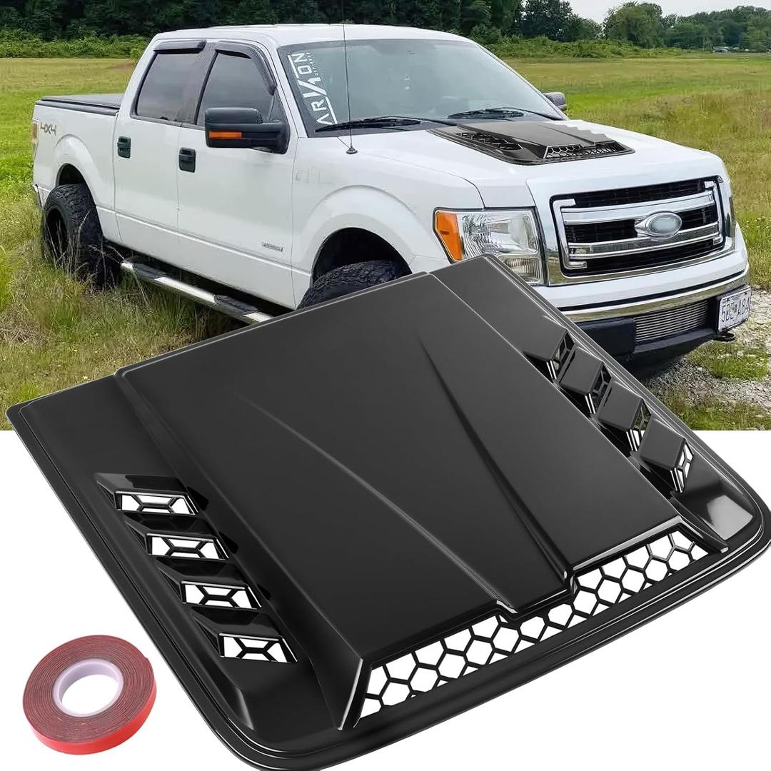 Hood Scoops For Cars, Universal Hood Scoop Hood Vents, Automotive Hood Scoops for Trucks Compatible with Dodge Ram 1500 2500 F150 F250 F350 Toyota Tundra GMC Sierra 1500 2500 Jeep Wrangler