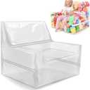 JFNoraiva 25-inch Clear Bean Bag Chair Cover (No Filler) for Stuffed Animal Storage, 3 Hidden Zippers Toy Organizer, Transparent Material, Plush Storage Toys DIY