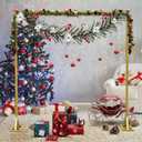 8.2FT Adjustable Backdrop Stand Kit - Square Wedding Arch & Balloon Arch for Photo Booth Background, Baby Shower, Birthday Party Decorations (Portable Frame) (Gold,8.2X 8FT)