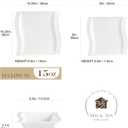 MALACASA Ivory White Dinnerware Set, 12 Pieces - Porcelain Dinner Plates, Dessert Plates and Bowls, Square Flora Pattern
