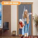 Magnetic Thermal Insulated Door Curtain, Fits Door Size 36" x 80", Center Opening, Durable Oxford Cloth&Thicken Polyester Fiber, Weighted Bottom,Temporary Door Thermal Curtains (Gray)