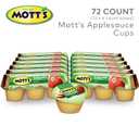 Mott's No Sugar Added Applesauce, 3.9 Oz Cups, 72 Count (12 Packs Of 6), Good Source Of Vitamin C, No Artificial Flavors (EXP 12/03/26)