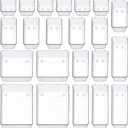 SMARTAKE 22-Piece Drawer Organizer with Non-Slip Silicone Pads, 5-Size Clear Desk Drawer Organizer Trays Storage Tray for Makeup, Jewelries, Utensils in Bedroom Dresser, Office and Kitchen, Clear