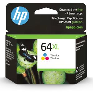 HP 64XL Tri-Color High-Yield Ink Cartridge Printers | Works with Printer Series: Envy Inspire 7950e; Envy Photo 6200, 7100, 7800; Tango | Eligible for Instant Ink | N9J91AN