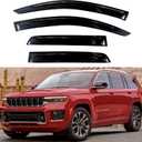 KPY Window Visor Compatible with Jeep Grand Cherokee L 2021-2024, Rain Guard Window Vent Deflectors Tape-On Style, 2021 2022 2023 2024 (Only for L Model)