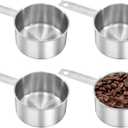 Stainless Steel Measuring Cup, Metal Measuring Cup, Small Measuring Scoops Coffee Scoop with Comfortable Hand for Kitchen Cooking Baking (4, 1 Cup)