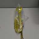 Lewtemi Gold Trumpet Musical Instruments Toy for Kid Toddler Fake Plastic Preschool Music Toy Gift Portable Wind Instrument Early Educational Teaching Songs Gifts for Toddlers Children