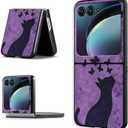 Case for Motorola Moto Razr 50 / Moto Razr 2024, Hard PC Slim Shockproof Anti-Scratch Protective Phone Cover for Motorola, Ghost Cat, Cute Slim Ultra-Thin Hard Cover