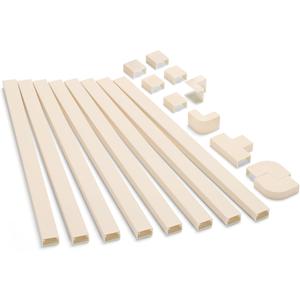 126in Cord Hider Kit, Wire Hiders for TV on Wall, Paintable Cable Management Kit, Wire Cover for Wall Mount TV, Hide Wires Along Wall, Beige Cord Cover Wall Wire Management, 8xL15.7in W0.95in H0.55in