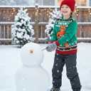 IFFEI Ugly Christmas Sweater for Women Men Kids Cute Family Matching Pullover Knit Jumpers for Holiday Party (Small, Green Gingerbread Man)