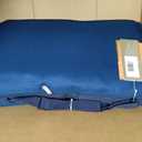 ONIVA Blanket Tote XL Outdoor Picnic Blanket, 70"x80" Foldable Beach Blanket with Fleece Top, Water-Resistant Backing, Strap & Pocket, Portable Mat for 4-5 People by Picnic Time (Blue Stripe/Navy Flap), X-Large