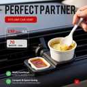 Li & Zhao Sauce Holder for Car - 2 PCS Dip Clips Car Sauce Holder for Ketchup and Dipping Sauces Dip Can Holder with Adjustable Vent Hook Car Snack Holder Car Food Tray Dipping Sauce Cups(Black)