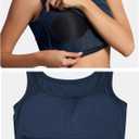 OwnTime Womens Tank Tops with Built in Bras Summer Square Neck Sleeveless Shirts Ribbed Fitted Basic Casual Tops (Blue, L)