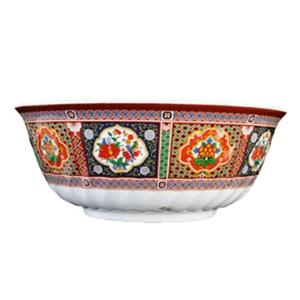 FSE 5308TP Swirl Bowl, 48 oz., 8" Dia., Break-Resistant, Dishwasher Safe, BPA Free, Melamine, Peacock, NSF, Pack of 12