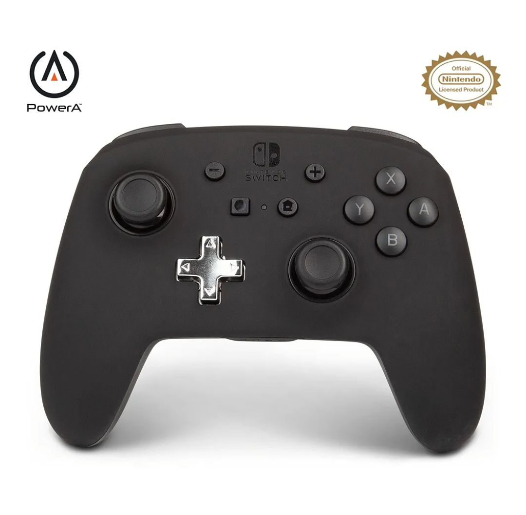 PowerA Enhanced Nintendo Switch Controller Wireless - Black, Rechargeable Pro Controller for Switch, Immersive Motion Control and Advanced Gaming Buttons