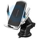 Wireless Car Charger Mount, 15W Qi Fast Charging Auto-Clamping Cell Phone Car Holder ​Air Vent Windshield Dashboard Long Arm Suction Cup Car Phone Mount for iPhone13 /12/11 Samsung S20/S10/S9/S8 LG