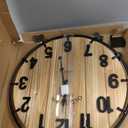 20 Inch Farmhouse Wall Clock Large Old Town Vintage Rustic Wooden Clock with Metal Rim and Large Numerals, Silent Battery-Operated for Office, Kitchen, Bedroom, and Living Room