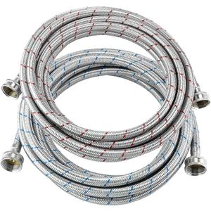 15 FT Washing Machine Hose,Long Washer Water Supply Hoses Hot And Cold Connection(2Packs),Washer Machine Hose Universal Fit for All Standard Wash Machines-by MIFLUS