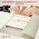 LOVE ON Baby Memory Book with Free Inkless Hand & Footprint Kit - First 5 Years Baby Journal with Elegant Linen Cover & Embossed Foil - Inclusive of All Family Types (Hearts)