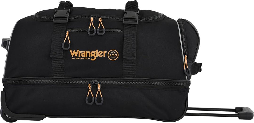 ATG Compass Rolling Travel Duffel Bag, Rich Black, 22-Inch