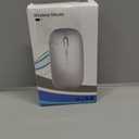 Wireless Bluetooth Mouse Rechargeable Laptop Mice with LED Use Portable(BT5.2 and USB 2.4G) Dual Mode Connection Silent Slim Computer Mouse for Laptop/iPad Tablet/Apple MacBook/PC (Black)