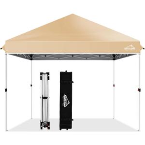 Pop up Canopy Tent,10x10 Instant Outdoor Canopy for Parties with Wheeled Bag(Brown)