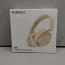 RORSOU B8 Bluetooth Headphones Over Ear, 6 EQ Music Modes and 50H Playtime Deep Bass Wireless Headphones with Mic, Lightweight Folding HiFi Stereo Headset for iPad/Travel/Tablet/PC/Home Beige White