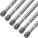 AIZESI Spring Tension Rods Adjustable Tension Curtain Rod Small Tension Rod No Drilling Expandable Spring Loaded Curtain Tension RodSilver,26" to 39"-6Pcs)