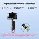 2PCS P2S/X2D Hotend Kits 0.2mm+0.4mm Hardened Steel Nozzles- for 3D Printer Bambu P2S/X2D Extruder Hot End/Printhead with Heatbreak Assembled Heatsink Heat Block and 2PCS Extra Silicone Socks