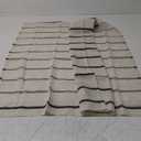 Clean Window Twill Stripe Anti-Dust Allergy/Pet Friendly Anti-Dust Sheer Cafe Curtain, 52" x 36", Black/Linen