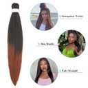 Braiding Hair Pre Stretched 30 Inch 8 Pack Braiding Hair Extensions Itch Free Soft Yaki Texture Hot Water Setting Synthetic Crochet Braids Hair For Women Girls (30Inch,1B/350)