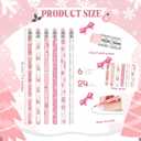 Sabary 48 Pcs Christmas Pencils Silicone Bracelets Set Christmas Party Favors Candy Cane Plaid Snowman Santa Tree Snowflake Pencils Xmas Wristbands Gifts(Pink,7.48 Inch Pencil)