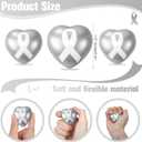 Leitee 30 Pcs Brain Cancer Awareness Items Bulk Gray Ribbon Heart Stress Balls Brain Tumor Awareness Month Gifts Party Favors for Parkinson's Fundraisers Event Support Campaigns