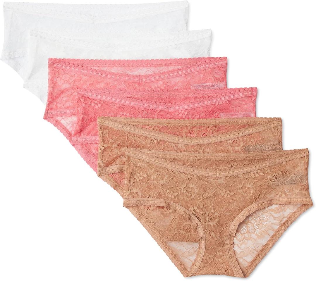 Amazon Essentials Women's Maternity Under Bump All over Stretch Lace Brief, Pack of 6 (XL)