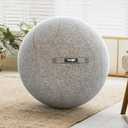 Yes4All Exercise Ball Chair for Office, 400lbs Capacity Anti-Burst Yoga Ball Chair, Light Weight Self-Standing Sitting Ball Chair with Hidden Seam Cover, Convenient Handle & Pump Included - Light Gray