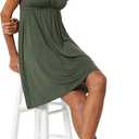 2 x Amazon Essentials Women's Surplice Dress (Available in Plus Size) (Dark Olive)