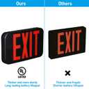 TORCHSTAR 12-Pack Red Letter LED Exit Sign with Battery Backup, Black