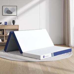 Avenco Foldable Mattress Topper Full, Folding Mattress 4 Inch Memory Foam, Trifold Mattress Topper Portable with Removable Cover & Detachable for Guest Room/Caravan/Camping, Full Size 75"x54"x4