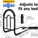 Bed Rails for Elderly Adults Safety - Adjustable Bed Assist Rail with Non-Slip Handle & Storage Pocket, 350LBS, Tool-Free, ASTM Compliant, Bed Cane for Seniors Fits King/Queen/Full/Twin Beds, Large