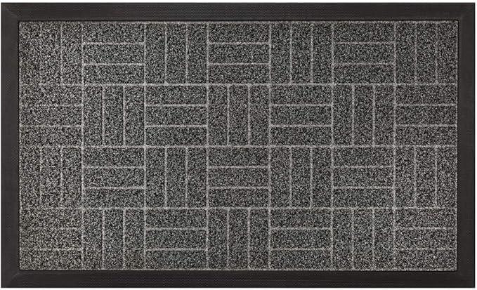 Grip Master Door Mat, Charcoal Stripes, 35inches X 23inches