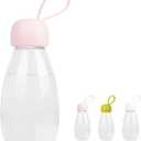 emoi BPA Free Water Bottle, 12oz/360ml Cute Water Bottle with Carrying Strap, Ideal for Kids Boys Girls Students Women Healthy Hydration-Pink