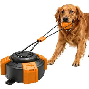 Suction Cup Dog Tug of War Toy for Aggressive Chewers, Interactive Self Play Chew, Puppy Teething Enrichment Puzzle for Mental Stimulation, Dogs Indoor Outdoor (Yellow)