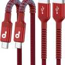 USB C Cable 10FT, 2Pack USB A to USB C Charger Cable, Type C Cable 3A Fast Charging Upgraded Extra Durable Braided USBC Cord Compatible with iPhone 17/16 15 Pro Max/Samsung Galaxy S23 and More-Red