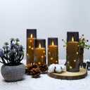 kakoya Flameless LED Candles with Timer 5 Pc Flickering Flameless Candles for Romantic Ambiance and Home Decoration Stable Acrylic Shell, with Embedded Star String Battery Operated Candles Grey